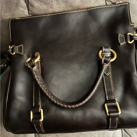 Dooney and Bourke Florentine Large Satchel in Brown Tmoro - Picture 2 of 6